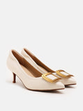 Adele Decollate Oversize Chrome Buckle Pumps