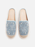 PAZZION, Andrina Pearl Espadrille Mules, Blue