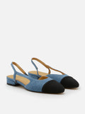 Blythe Denim Contrast Toe Cap Flats