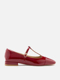 PAZZION, Brielle Patent T-Bar MaryJanes, Wine