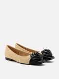 Floret Patent Toe Cap Quilted Flats