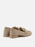 PAZZION, Gabriella Square Toe Heeled Loafers, Khaki