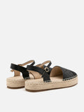 PAZZION, Hans Quilted Espadrille Slingbacks, Black