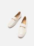 PAZZION, Jaya Minimalist Horsebit Loafers, Beige