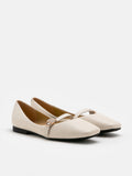 PAZZION, Katie Diamante Buckle Maryjanes, Beige