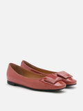 Larisa Monotone Buckle Patent Covered Flats