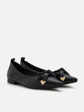 PAZZION, Lindsay Point-Toe Bow Flats, Black