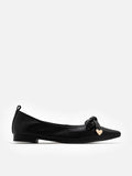 PAZZION, Lindsay Point-Toe Bow Flats, Black