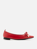 PAZZION, Lindsay Point-Toe Bow Flats, Red