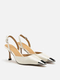 Nadia Metal Toe Cap Slingback Heels