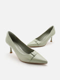 PAZZION, Noelle Leather Pumps, Green