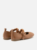 PAZZION, Remi Ruched Strap Mary Janes, Brown