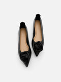 PAZZION, Rosalie Floral Point-Toe Flats, Black