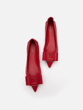 PAZZION, Wilma Bow Pointed Toe Flats, Red